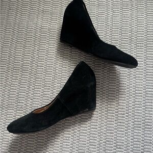 Black Suede Wedge Shoes women 9